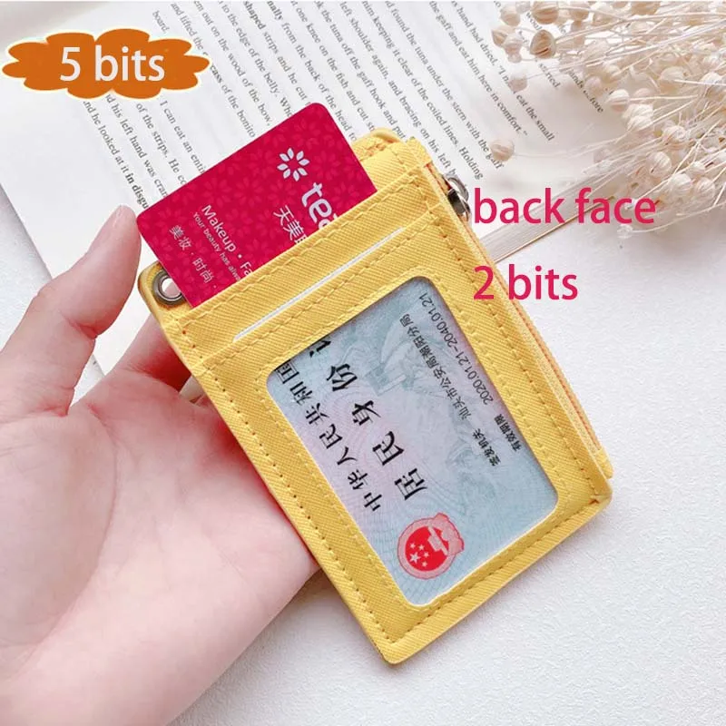 Porte-cartes de visite en forme de 5 bits pour hommes et femmes, lanière ta.com, tour de cou en PU, carte d\'identité de bus, porte-cartes IC avec