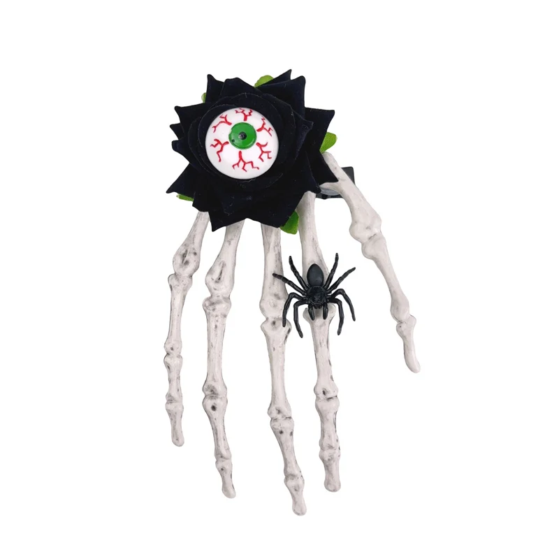 Halloween Rose Flowers Hair Clip Skeleton Hand Eyeball Spider Day of the Dead Hairpin Headwear Skull Halloween Headpiece