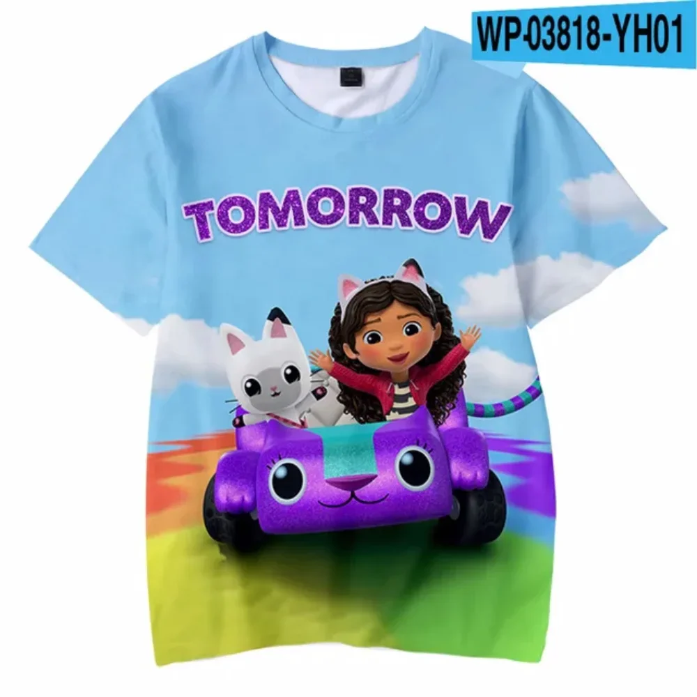 Tshirty Anime Gabbys DollHouse 3D Print Streetwear Boys Girls Cute Casual Fashion Oversized T Shirt Kids Tees Tops Odzież