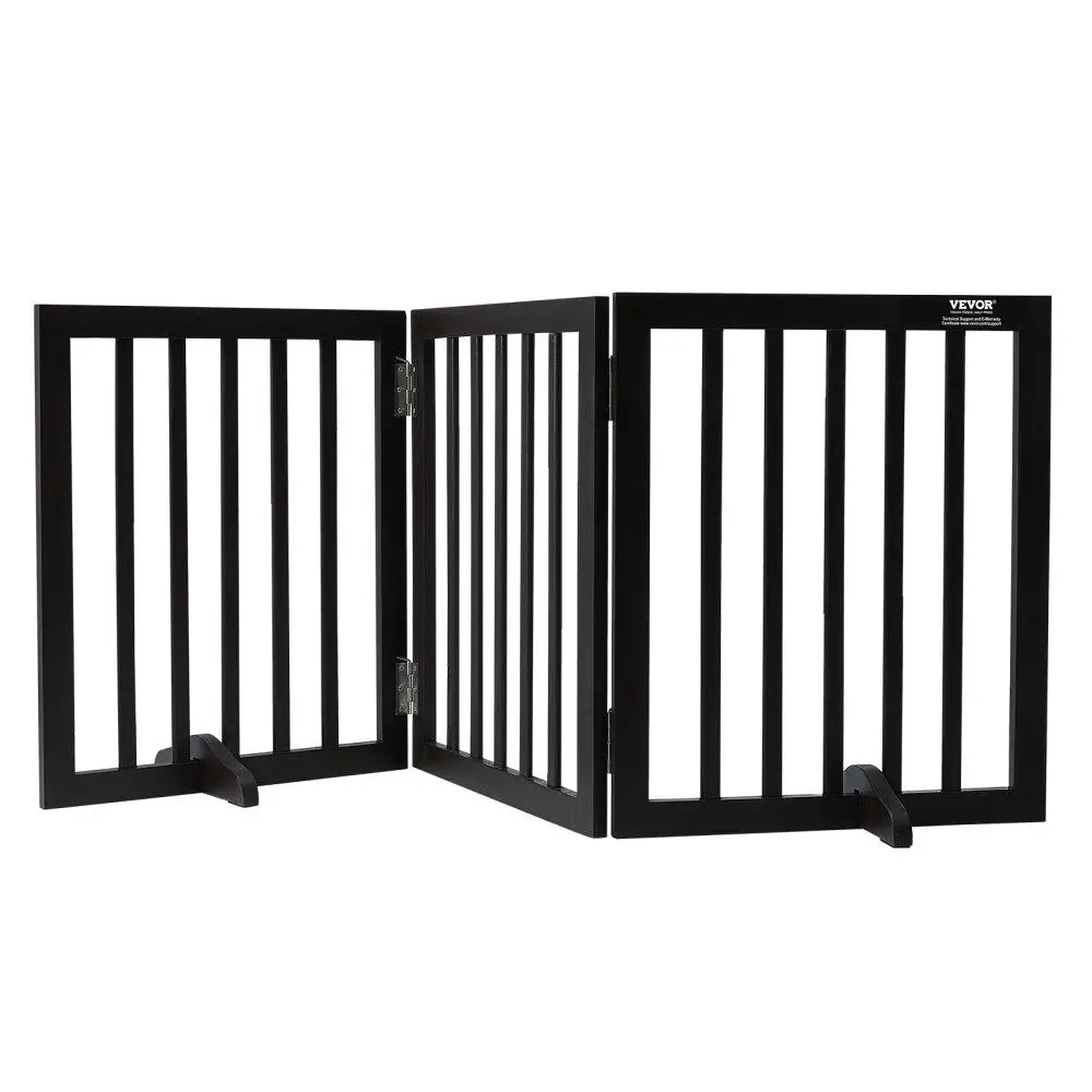 

Free Standing Dog Gate 24''Hx60''W 3 Panels Foldable Expandable for wide /Narrow Passageways Silent Foot Support for indoor Use
