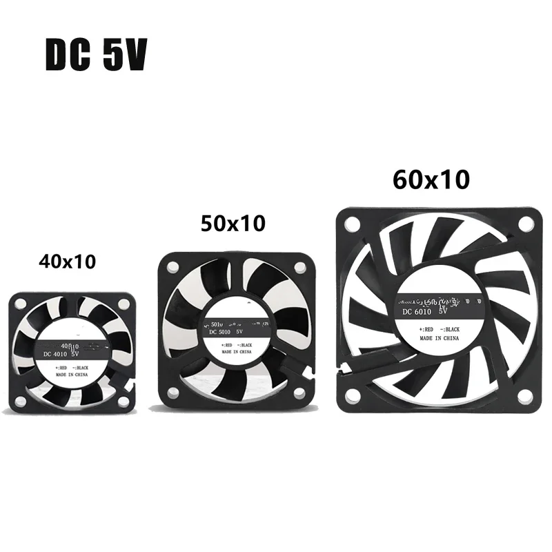 

40mmx40mmx10mm 50mmx50mmx10mm 60mmx60mmx10mm 5V 2Pin DC Cooling Silent Fan CPU Coolers