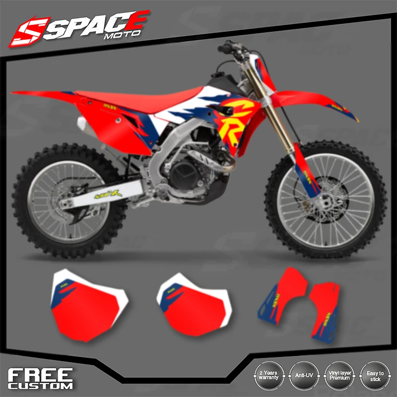 スペースカスタムオートバイグラフィック背景デカールデカールステッカーキットホンダ CRF 2018-2021 CRF250RX 2017-2020CRF450RX 09