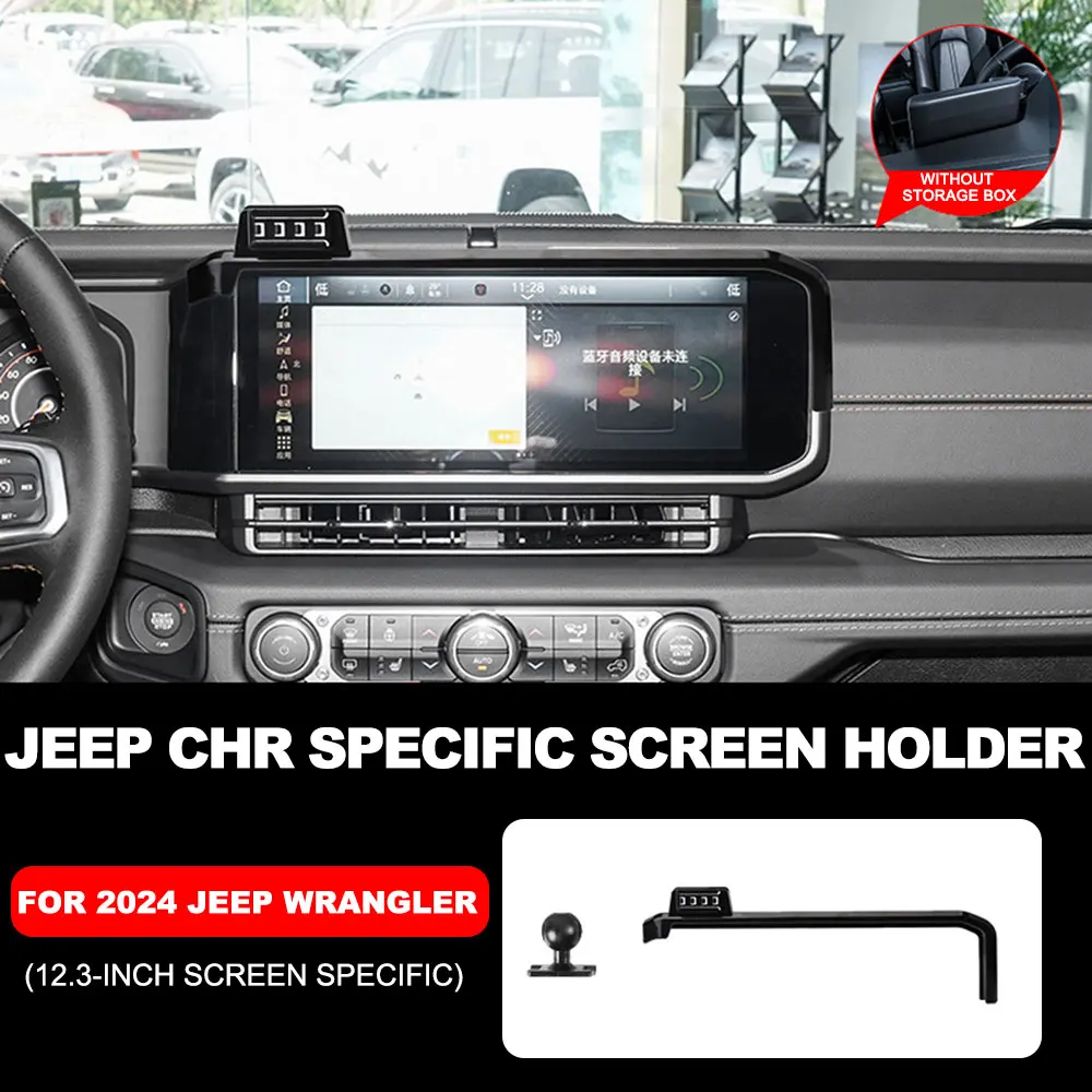 For Jeep Wrangler JL 2024 Phone Holder Car Magnet Phone Stand wireless Charging Mobile Phone Support MagSafe Car Accessories