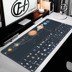 Space Mat Mechanical Keyboard Spacecraft XXL Mouse Pad Anime Accessories Gamer Mousepad Black Desk Mat Solar System Personalized