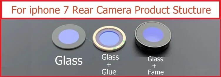 Back Rear Camera Glass Lens Ring Cover With Frame Holder For iPhone 6 6S 7 8 Plus X Xr Xs Max    Camera Glass Lens + Frame Parts