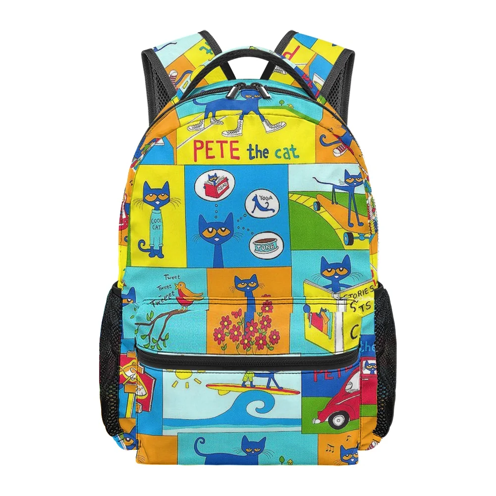 Pete the Cat I Love My White Shoes All-over Print Student Backpack Suitable for Travel Camping and Easy To Clean