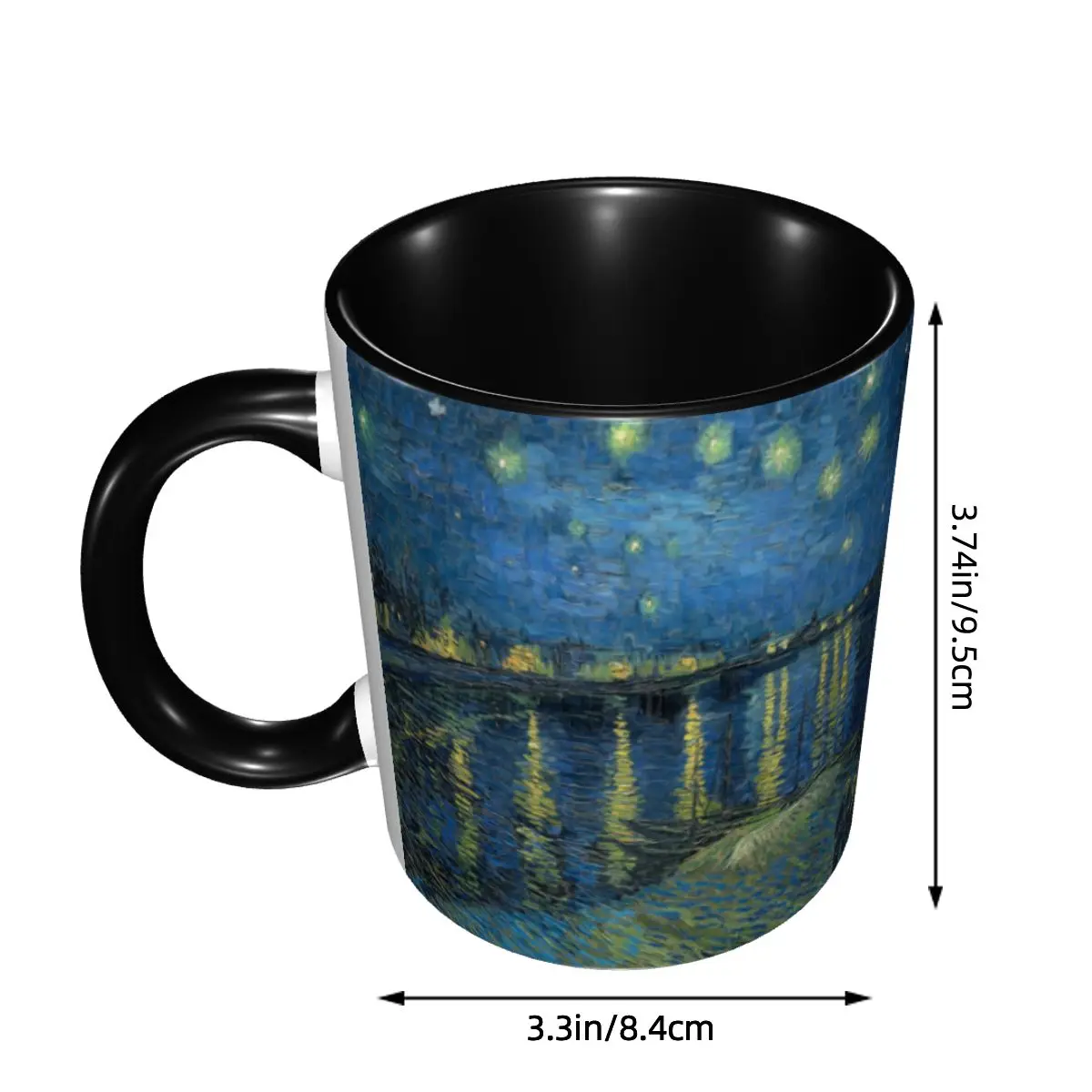 DIY Starry Night Over The Rhone Ceramic Mugs Customized Vincent Van Gogh Coffee Cup Creative Gift