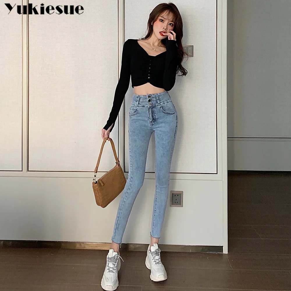 Slim Jeans For Women Skinny High Waist Woman Denim Pencil Pants Stretch Waist Slim Female Trousers clothes Spring Autumn