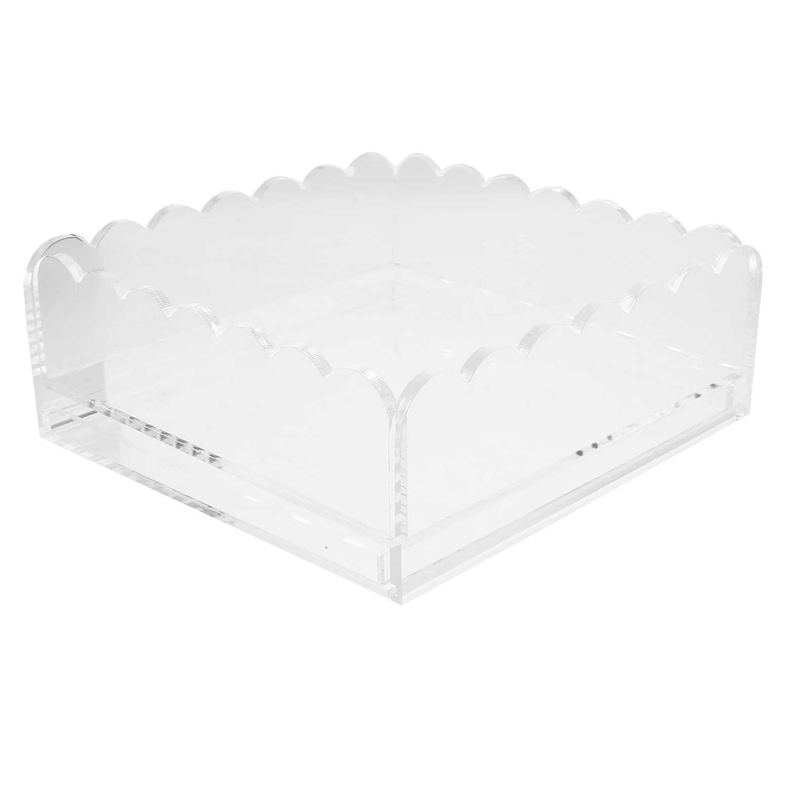 

Волнистый декоративный поднос, прозрачный дисплей, акриловый держатель для салфеток, художественный органайзер, зубчатое хранилище