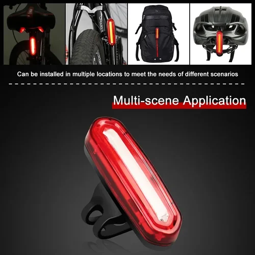 Imagen 2 del producto Luz trasera de ciclismo para exteriores, luces Led de advertencia para bicicleta de montaña con carga USB, accesorios para bicicleta