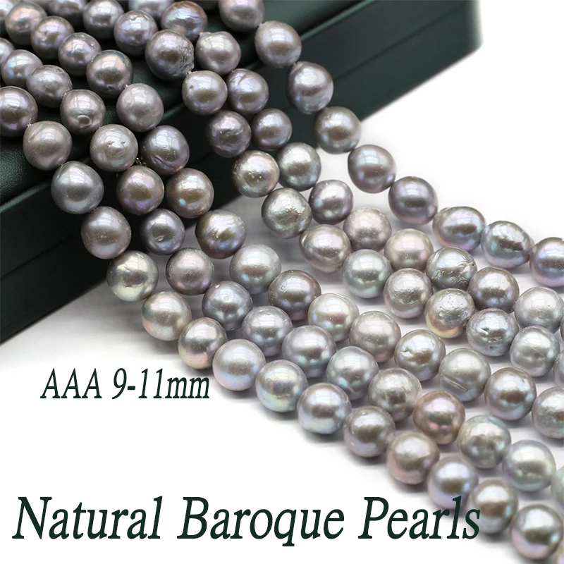 Top Quality Natural Baroque Pearl Beads 9-11mm Round Loose Spacer Bead for DIY Elegant Necklace Earring Jewelry Accessories