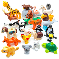 Big Building Block Accessories Animals Series Farm Elephant Shark Assemble Enlighten Compatible With Duploed Toys Children Gift