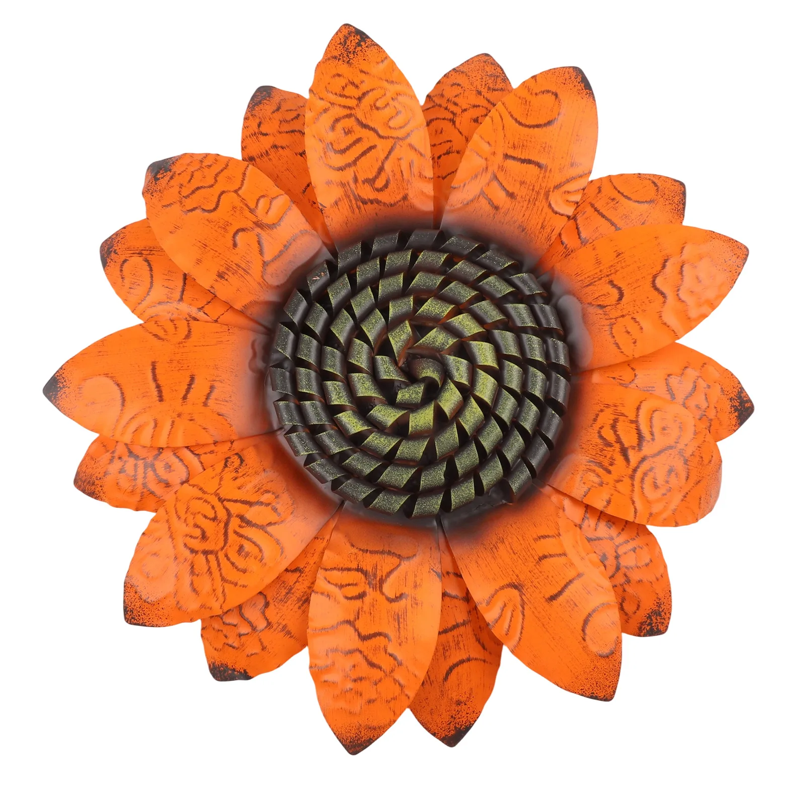 Handcrafted Wrought Iron Sunflower Wall Hanging Suitable for Enhancing Walls in Homes Gardens Hotels and Commercial Areas