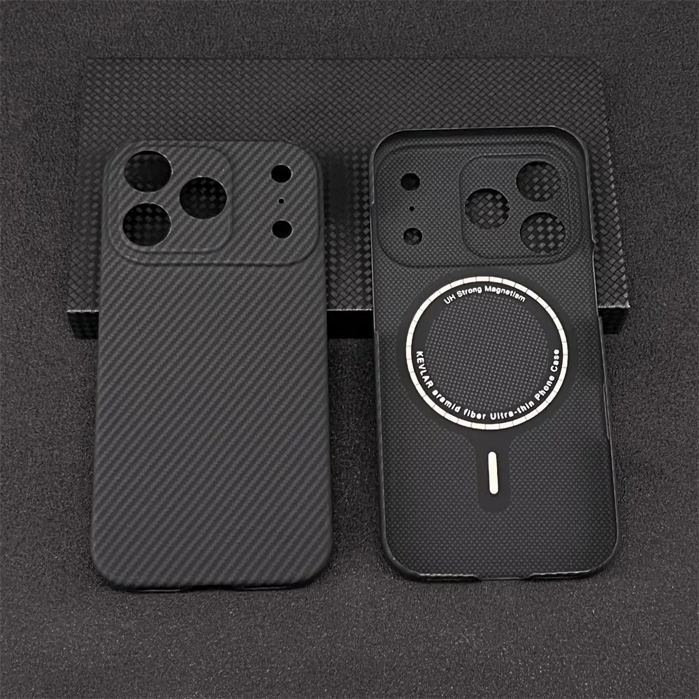 For Magsafe Magnetic Carbon Fiber Phone Case For iPhone 17 Pro Max Ultra Thin Aramid Fiber Cover For iPhone 17 Air