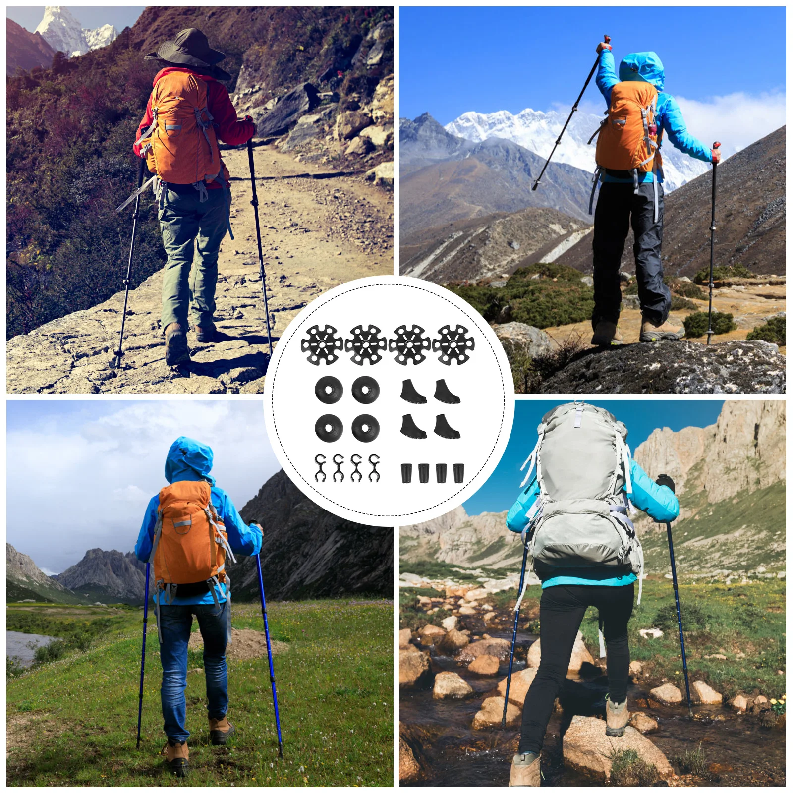 

20pcs Trekking Pole Accessories Hiking Replacement Tips Mud Ski Baskets Walking Stick Portable Lightweight Durable Climbing