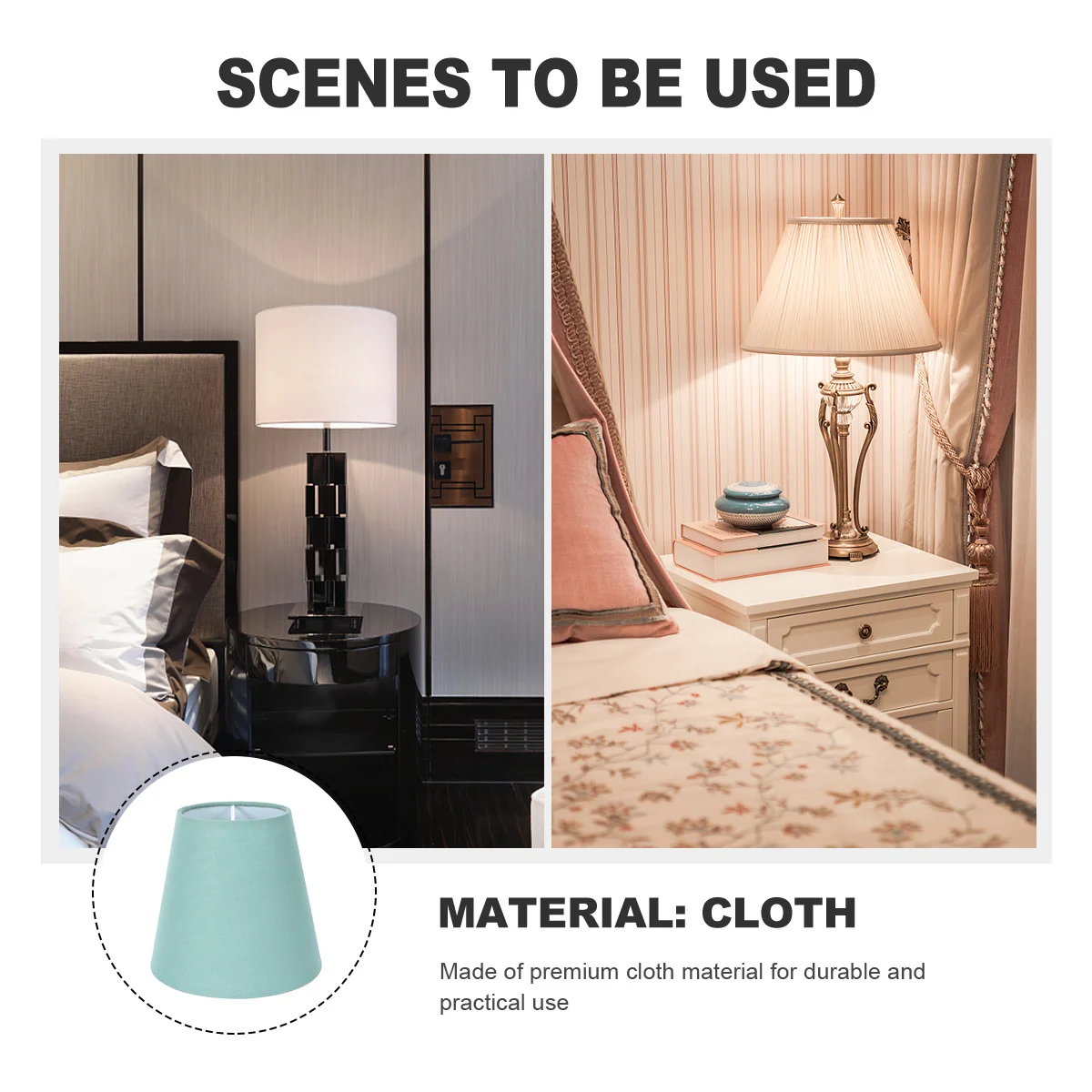 

1Pcs Dark Green Clip Bubble Type Cloth Lampshade Premium Material Dust Protection Warm Atmosphere Table Lamp Shade Accessory