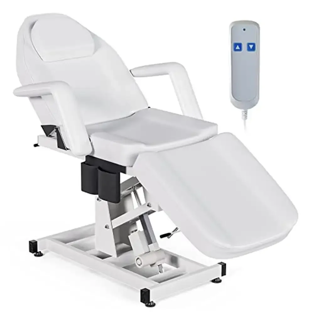 Electric Adjustable Height Esthetician Chair Facial Bed Folding Lift Tattoo Massage Table Spa Lash Extension 3-Section Steel