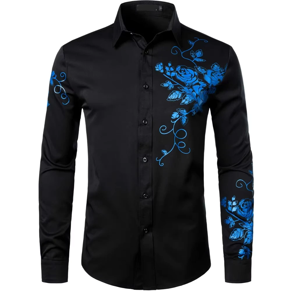 Men's spring and autumn casual long-sleeved shirts, handsome, fashionable and versatile new top