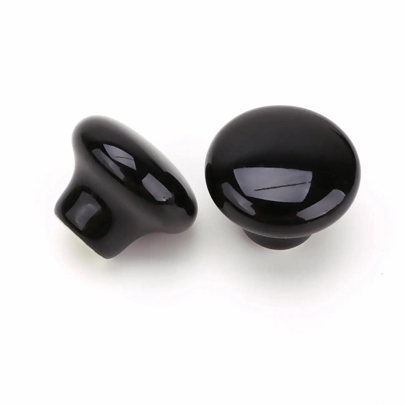 4Pcs Stylish Round Ceramic Cabinet Knobs Drawer Pull Handles Heat Resistant Non Slip for Wardrobe Chest Bookcase Cupboard Desk