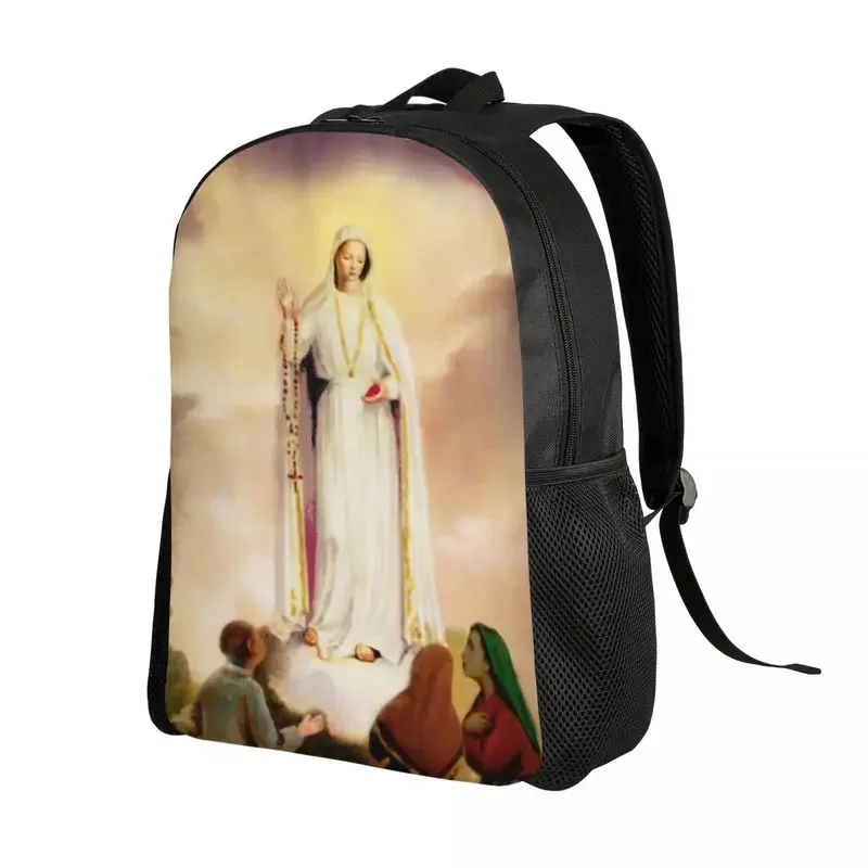 Customized Our Lady Of Fatima Backpack Catholic Christian Virgin Mary College School Travel Bags Bookbag Fits 15 Inch Laptop