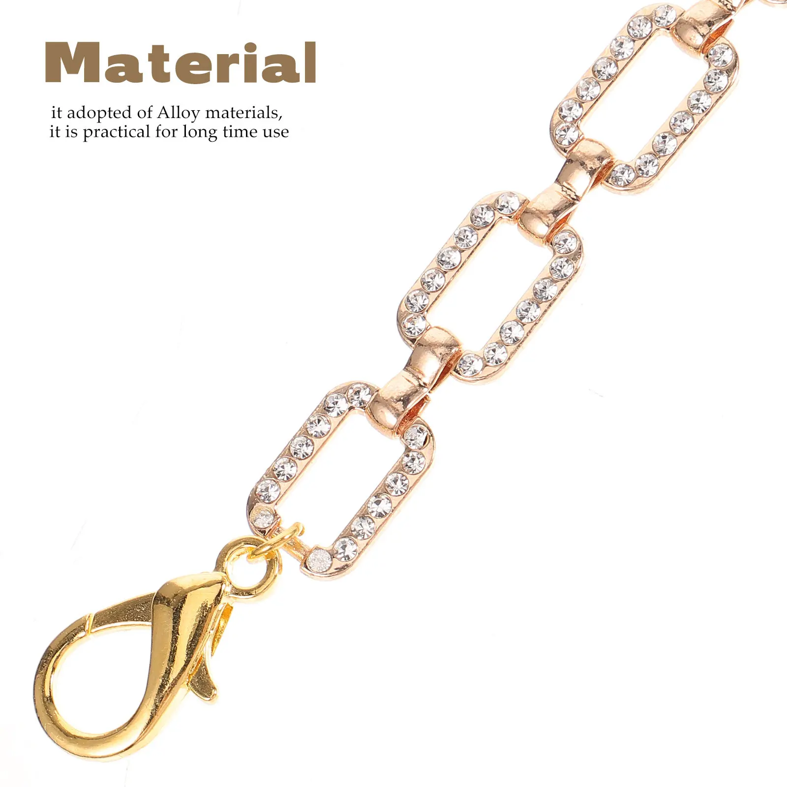 Rhinestone Chain Decor Accessories Creative Shape DIY Clothes Wedding Dress Patch Brooch Craft Alloy Chain for Bridal Sashes