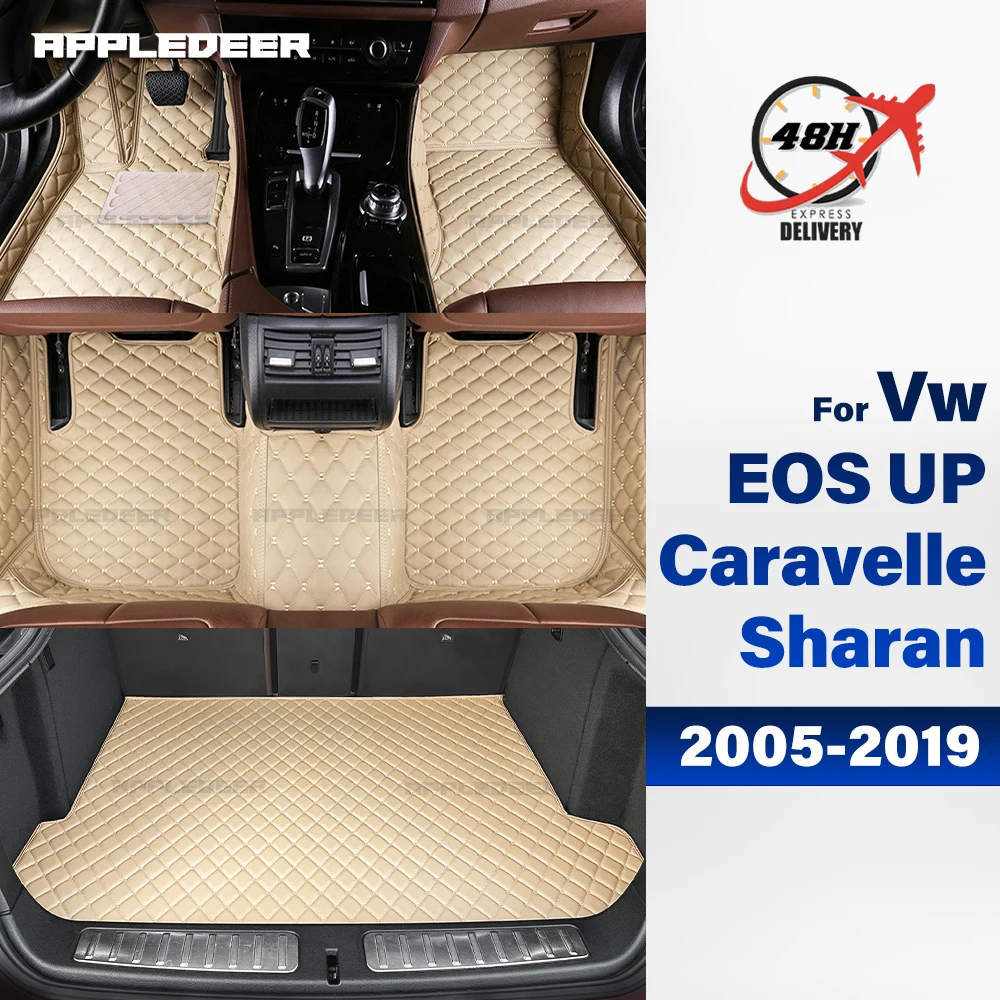 

Car Floor Mat Trunk mat for Volkswagen Vw EOS 2005-2016 UP Caravelle 9 Seat Sharan 2012-2019 Auto Carpet Cover Interior Accessor