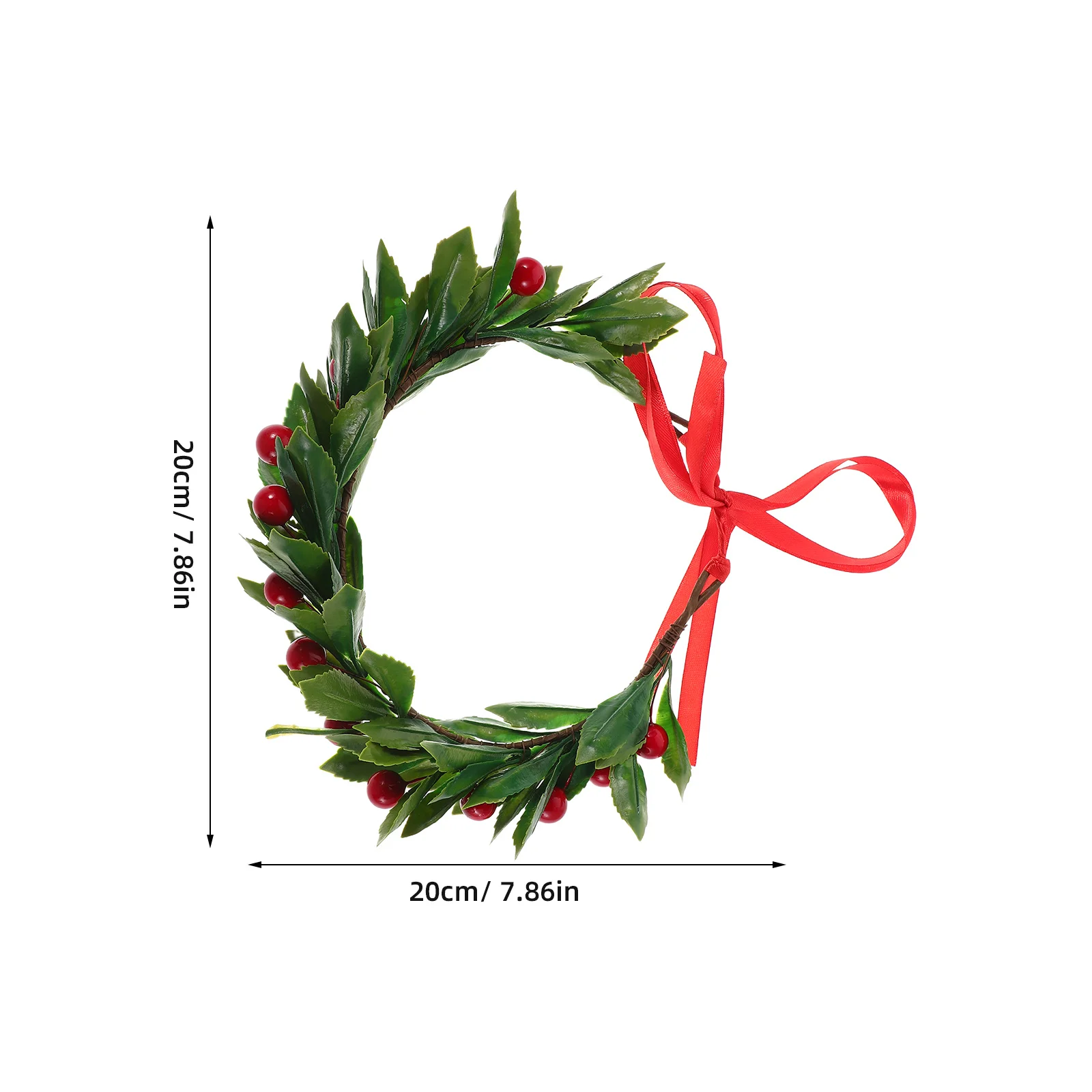 عيد الميلاد الأحمر التوت إكليل فو التوت جارلاند غطاء الرأس اكسسوارات الزفاف عطلة ديكور عيد الميلاد باب إكليل الشتاء الطرف #6