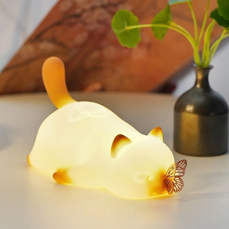 

Palace Museum small cat Silicone Night Lamp Birthday Gift with Hand Gift 520 Gift for Girlfriend Palace Creative Night Light