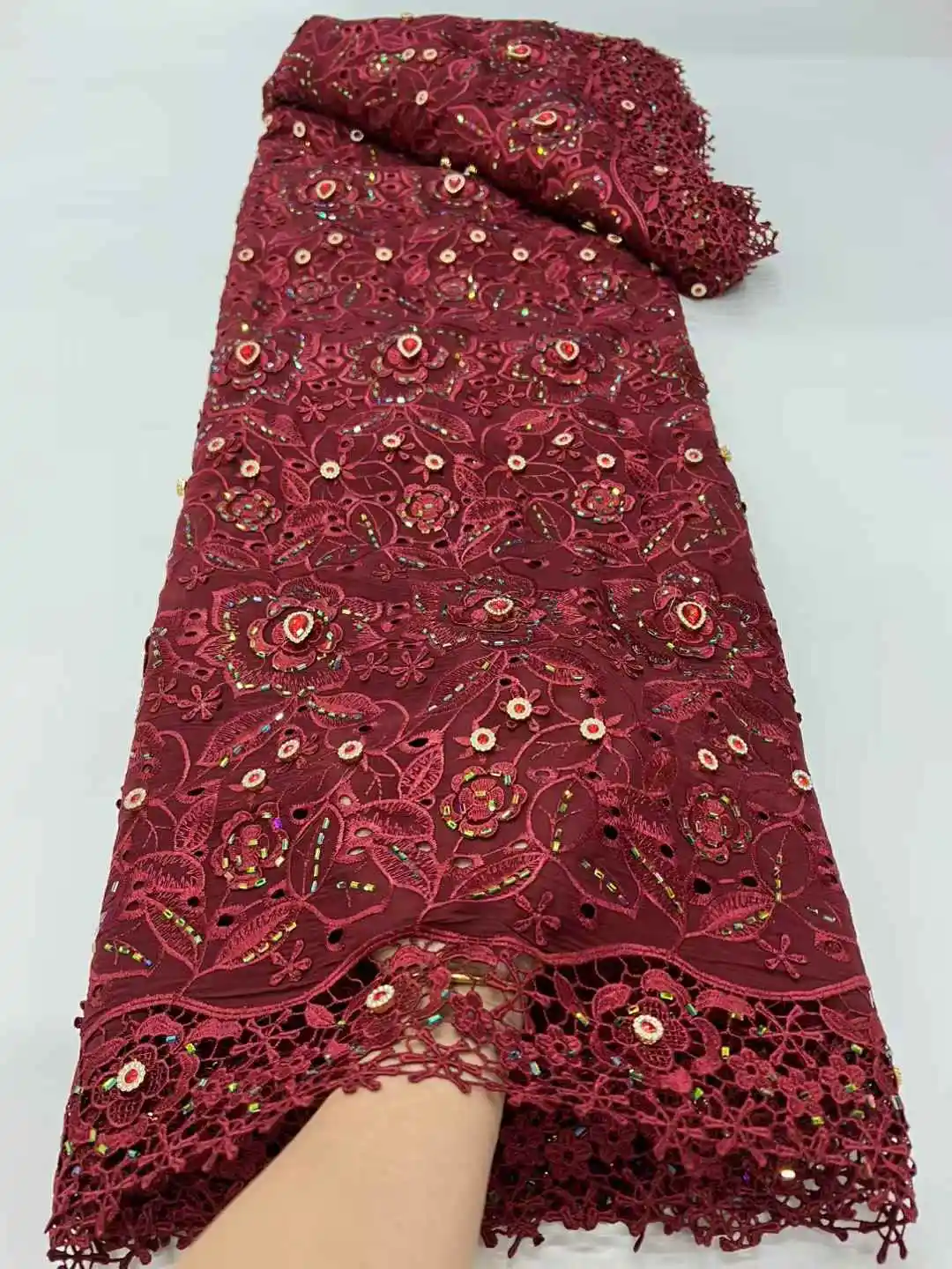 2025 New African French Mesh Organza Lace Fabric High Quality African Stones Cord Lace Fabrics For Nigerian Bridal Wedding Dress