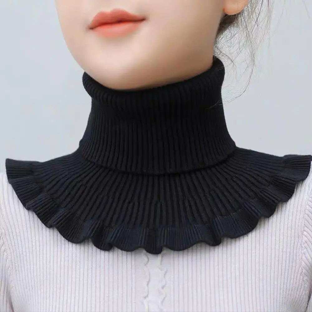Detachable Cotton Knitted Turtleneck Collar For Women False Collar Fashion Winter Warm Cover Head Neck Guard Collar