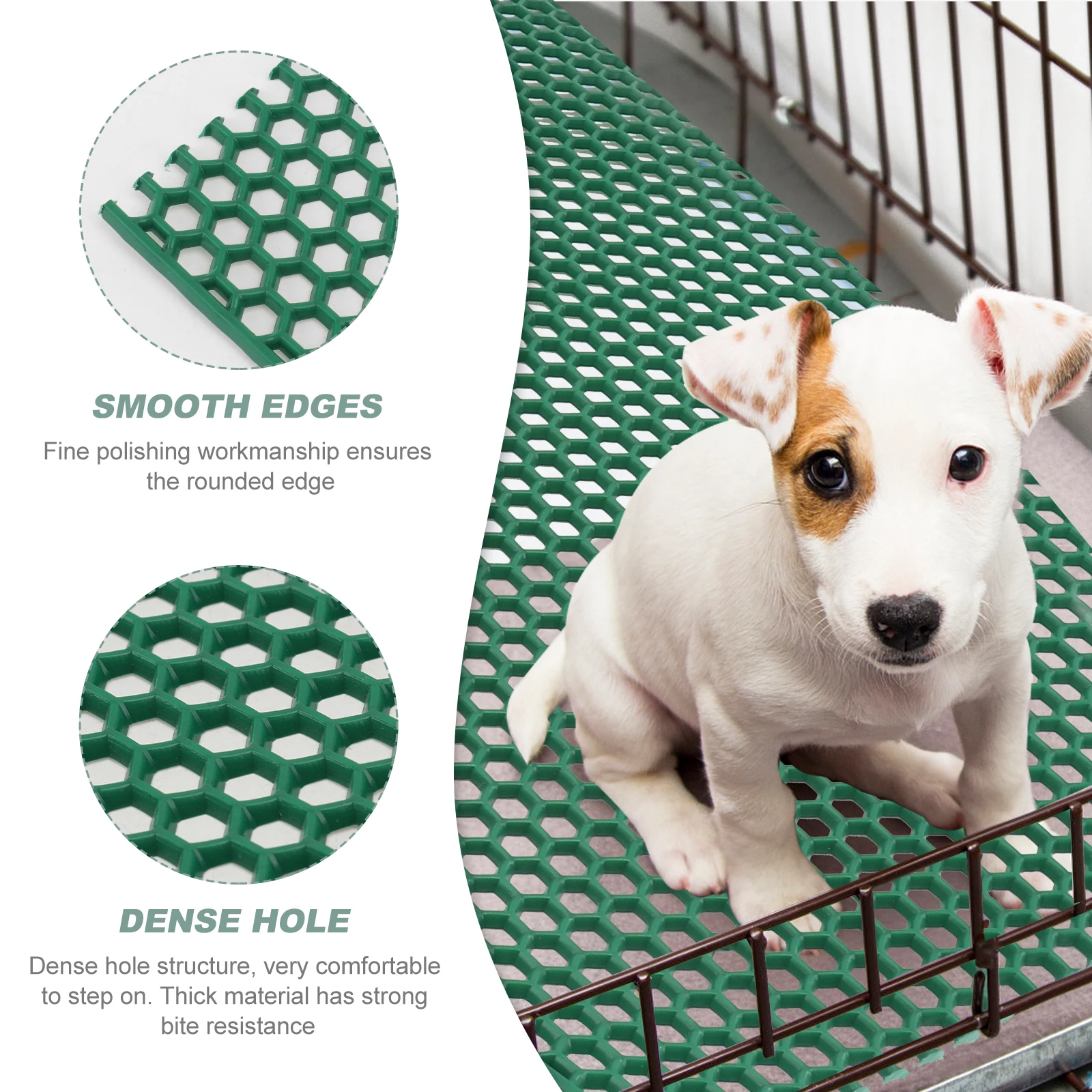 

Dog Cage Crate Pad Mat Pet Urine Isolation Cleaning Plate Plastic Foot Hole Green Drain