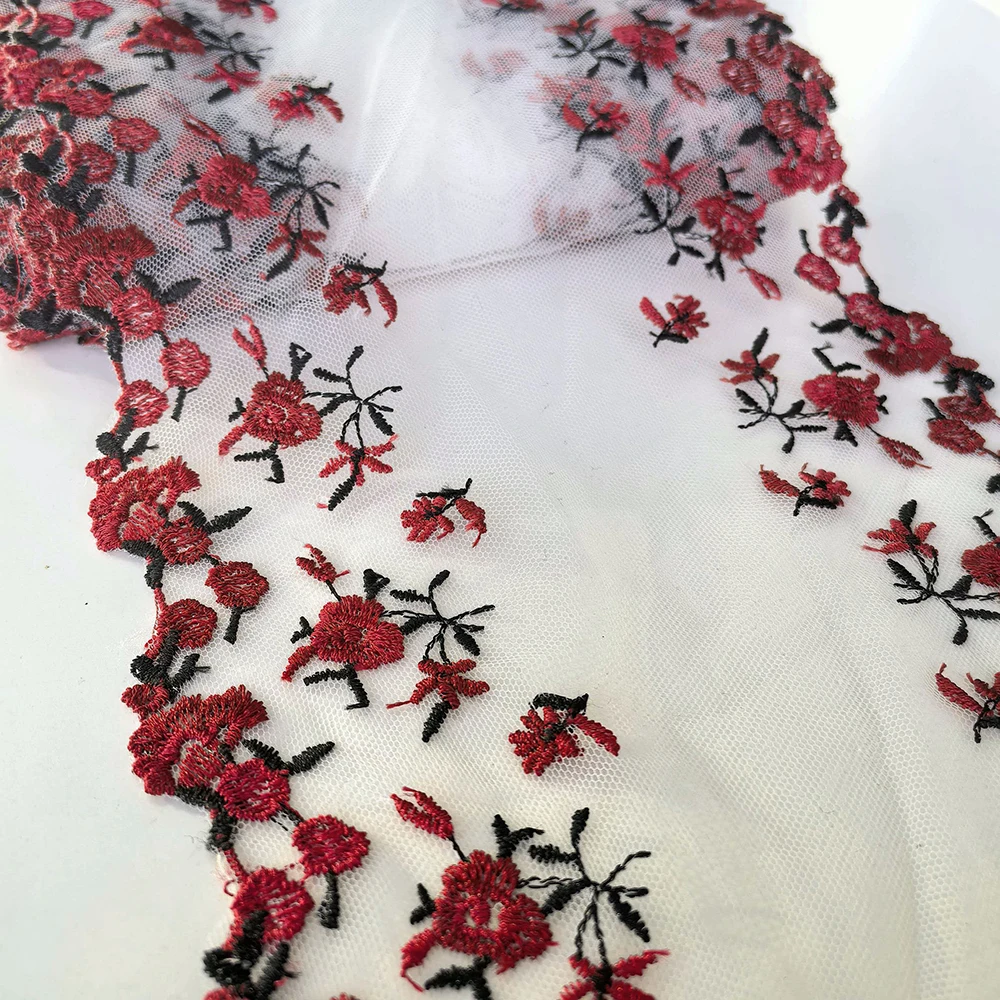Bilateral Mesh Embroidery Lace Item Fabric, 7Yards Wide 18cm Hair Accessory Clothing Accessories, Handmade DIY Garment Sewing,