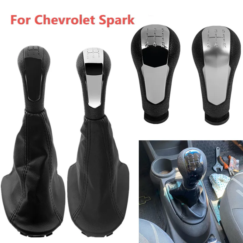Gear Shift Knob for Chevrolet Chevy Spark 2011 2012 2013 2014 2015 2016 Lever Stick Gaiter Boot Cover Collar 5 Speed Accessory
