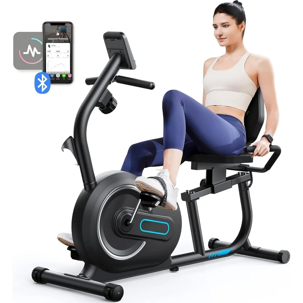 

Recumbent Exercise Bike for Home with Smart Bluetooth and Exclusive App Connectivity, LCD, Heart Rate Handle