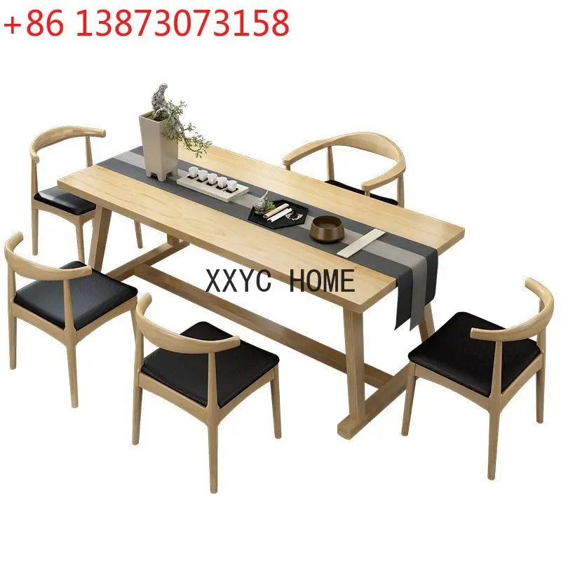 

New Chinese Style Solid Wood Table-Chair Set Office Visitor Negotiation Tea Table and Chair