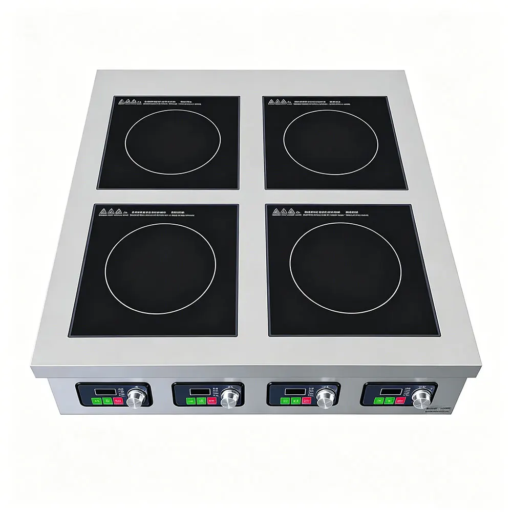 T*& Hotel Kitchen Equipment Stainless Steel Electromagnetic Bench Type Four-eye Clay Pot Stove Restaurant 4 Burner