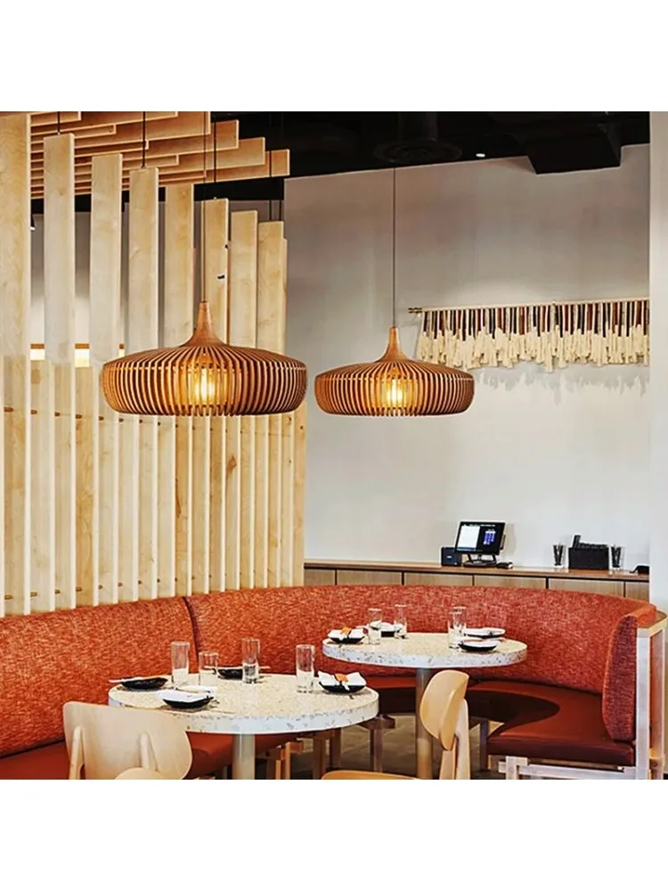 Clava Dine houten hanglamp vogelkooi licht eetkamer studeerkamer woonkamer eettafel hanglamp - afbeelding 2