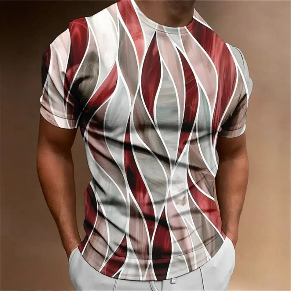 New Summer Men Simple Everyday Casual Street Fun 3d Printed T-Shirt Fashion Trend Personality Large Size O Collar Short Sleeve