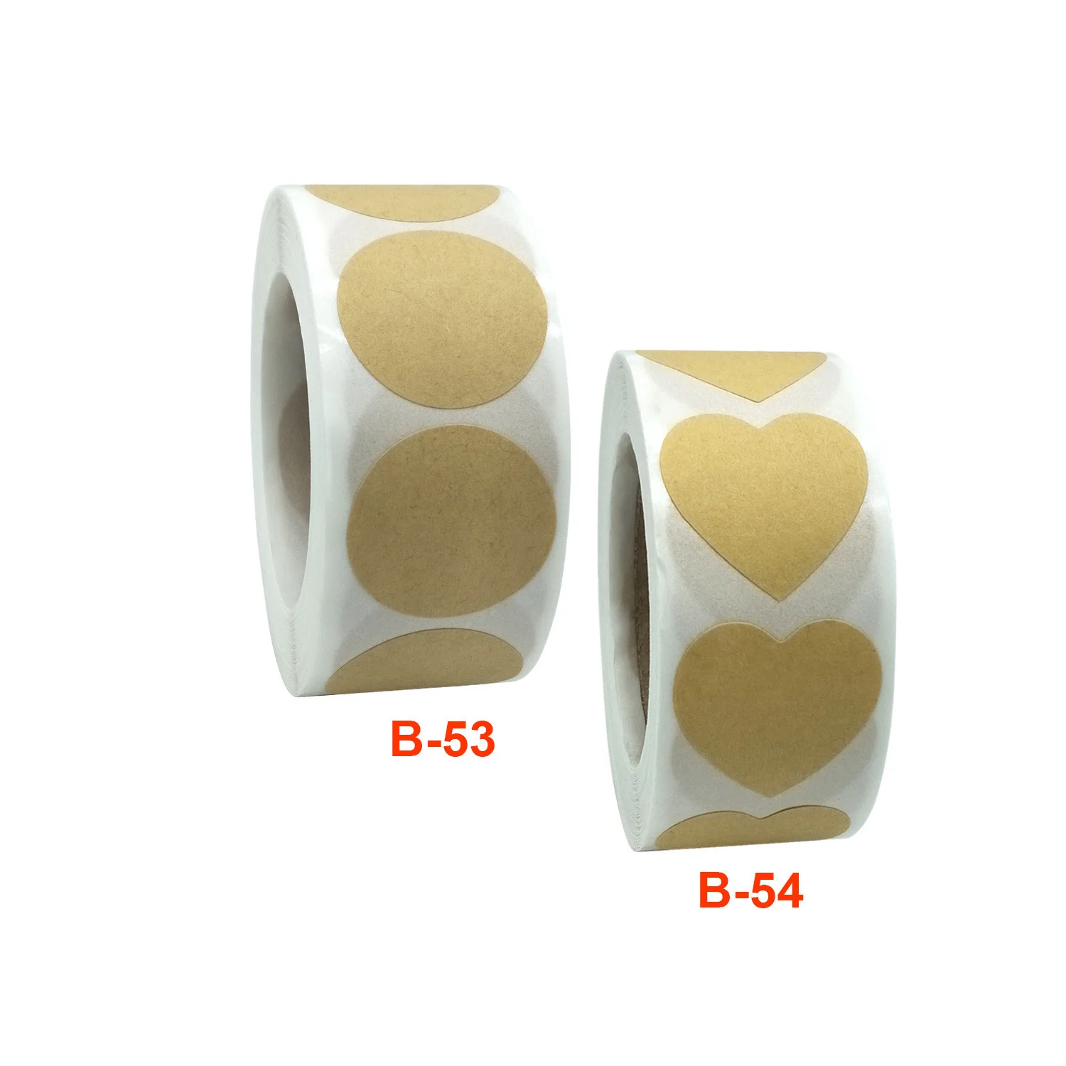 500Pcs Round/Heart-Shaped Sticker Roll Cute Heart-Shaped Seal Label Scrapbook Craft Birthday Party Gift Packaging Stationery