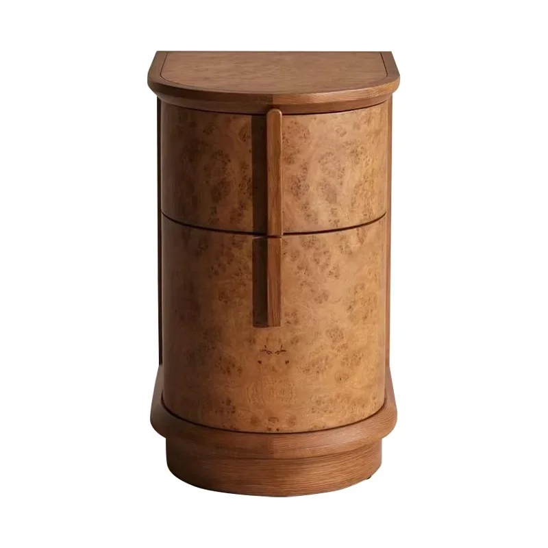 

Medieval solid wood bedside table, retro drawer small side cabinet