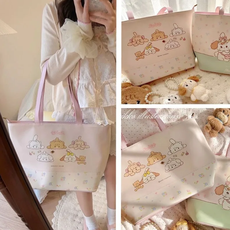 

Повседневная большая сумка, женские сумки большой вместимости, ручные сумки на одно плечо, милые и милые сумки для девочек в японском стиле