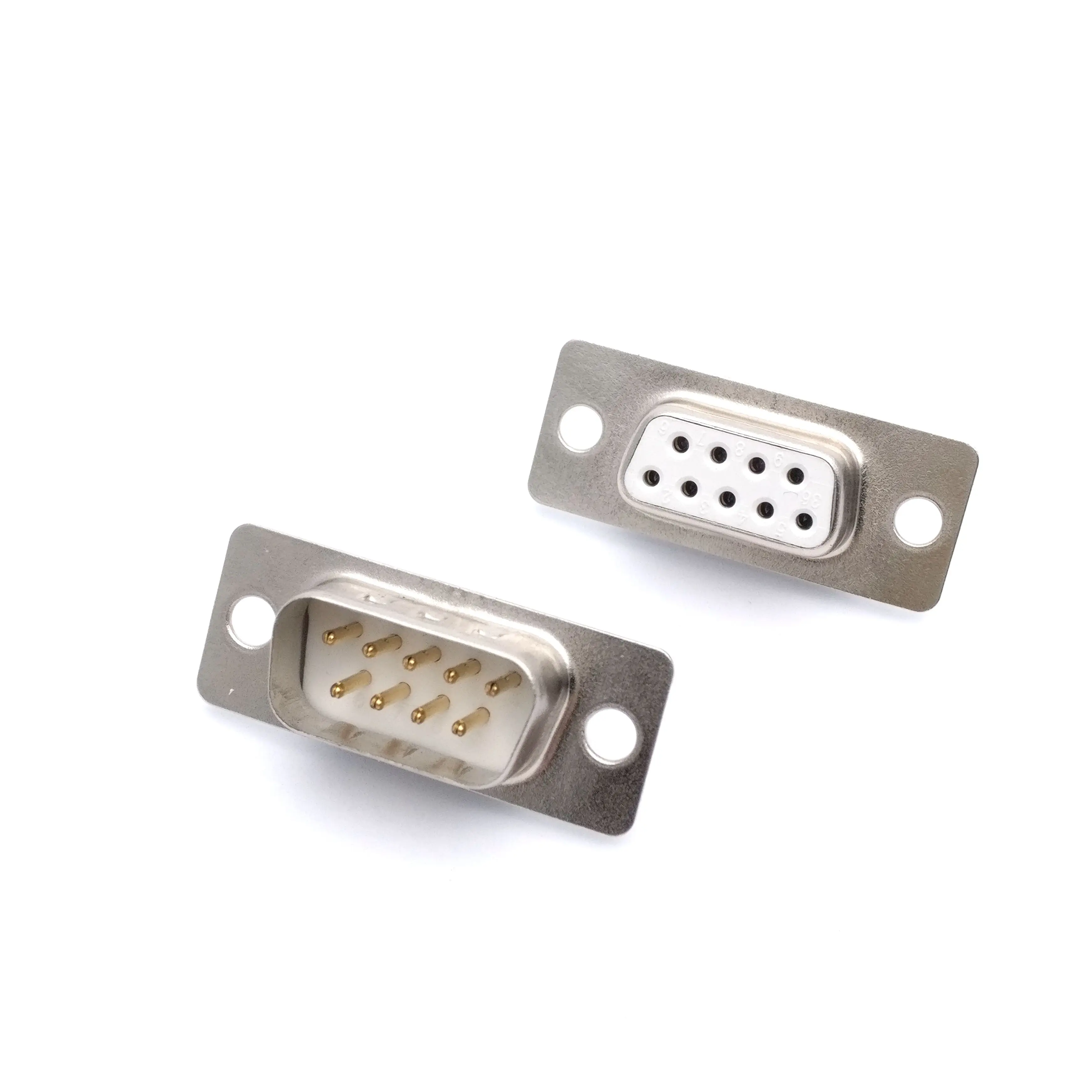 20psc Gold Plated DB9 2Rows White Parallel Port 9Pin D Sub Female/Male 9 Way Wire Solder Connector Socket Plug VGA Adapter