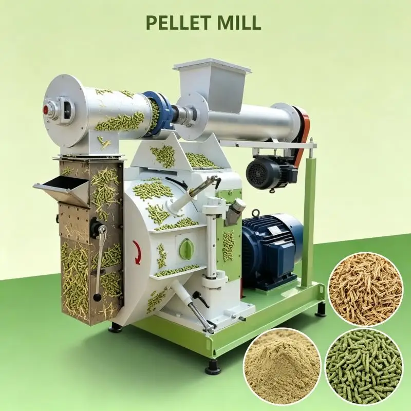 Heavy Duty Ring Die Pellet Machine Biomass Wood Pellet Mill High Output Sawdust Straw Feed Manufacturing