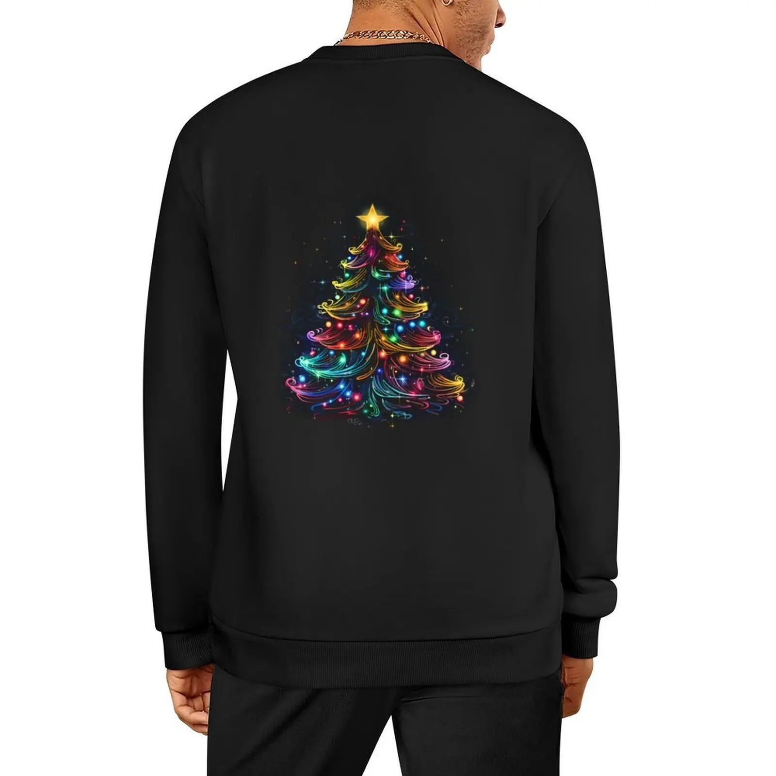 

Neon Christmas Tree Glow - Festive Holiday Pullover tracksuits men clothes korean clothes anime clothes men's sweatshirt
