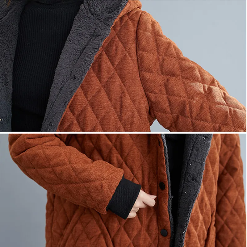 Casual Winter Jackets Women Hooded Quilted Thicken Coats Women\'s Clothing Large Size Long Parkas overcoat Cold-Proof Cotton Coat