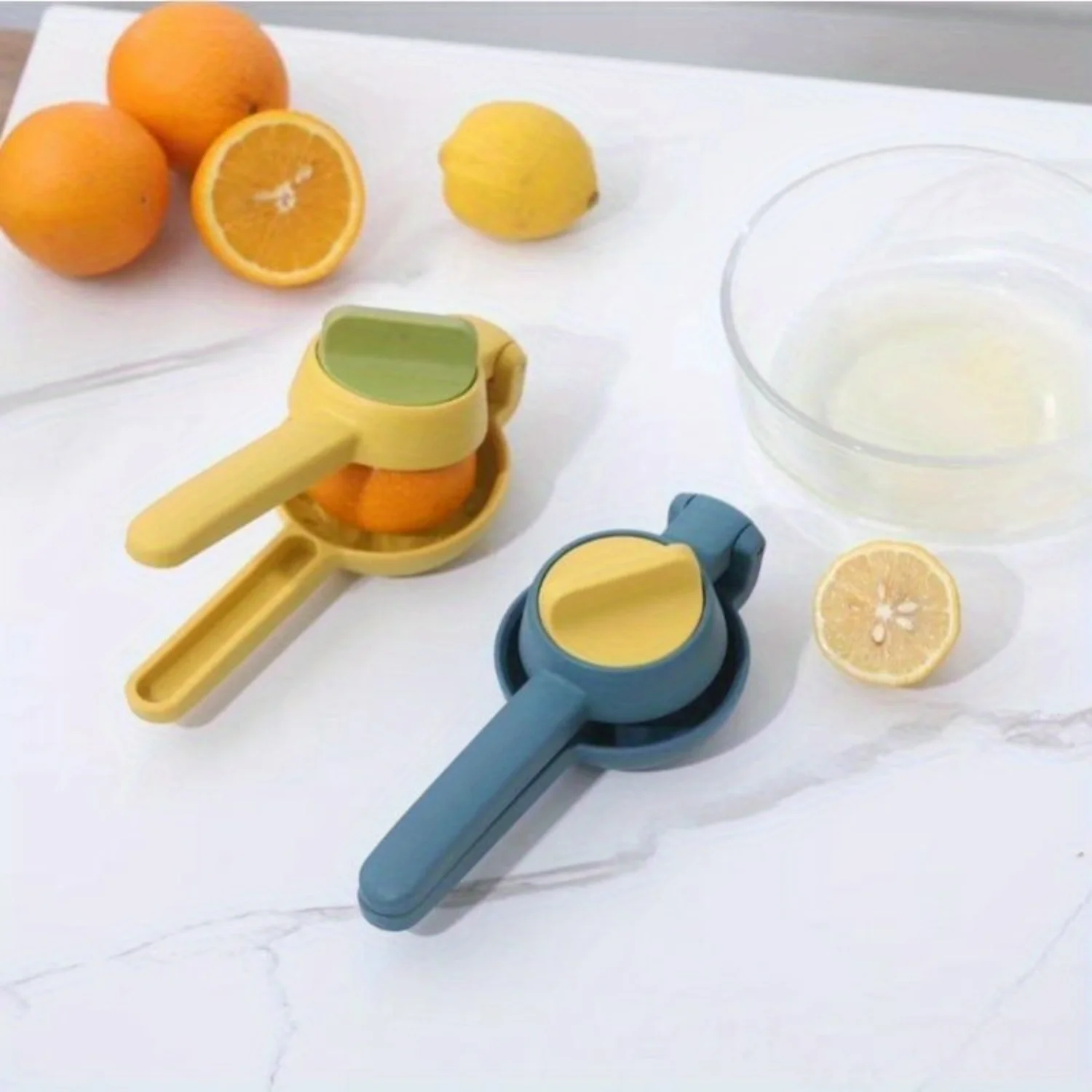 

Plastic Lemon Lime Squeezer - Manual Citrus Press Juicer - Dual Bowl Handheld Design - Oranges & Kitchen Use