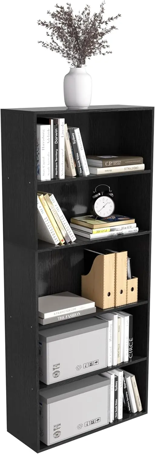 

5 Tier book shelf,5 Cube Storage Organizer,5 Tier Cube Low Bookcase Freestanding Storage Display