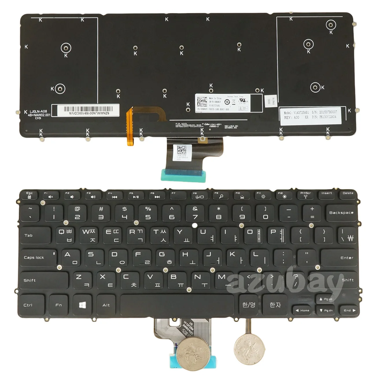 

Корейская клавиатура KR и США для ноутбука Dell XPS 15 9530, Precision M3800, 00K8GY MP-13C1 V143725AS1 V143725AS PK130YI2A04, с подсветкой