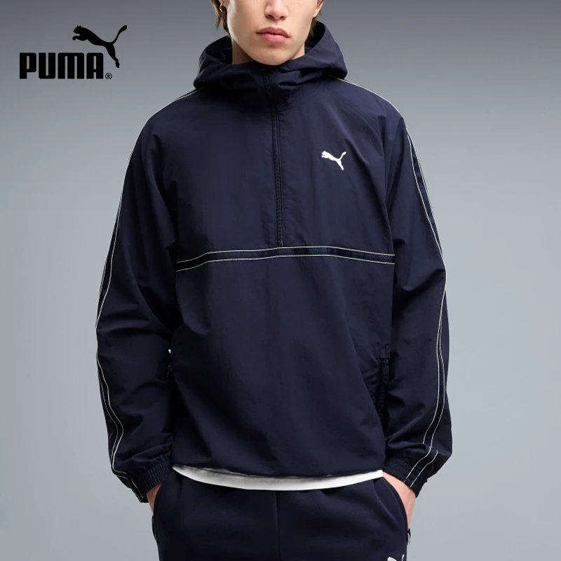 Puma genuine men's half zipper sports comfortable loose hooded sweatshirt jacket 696131-06