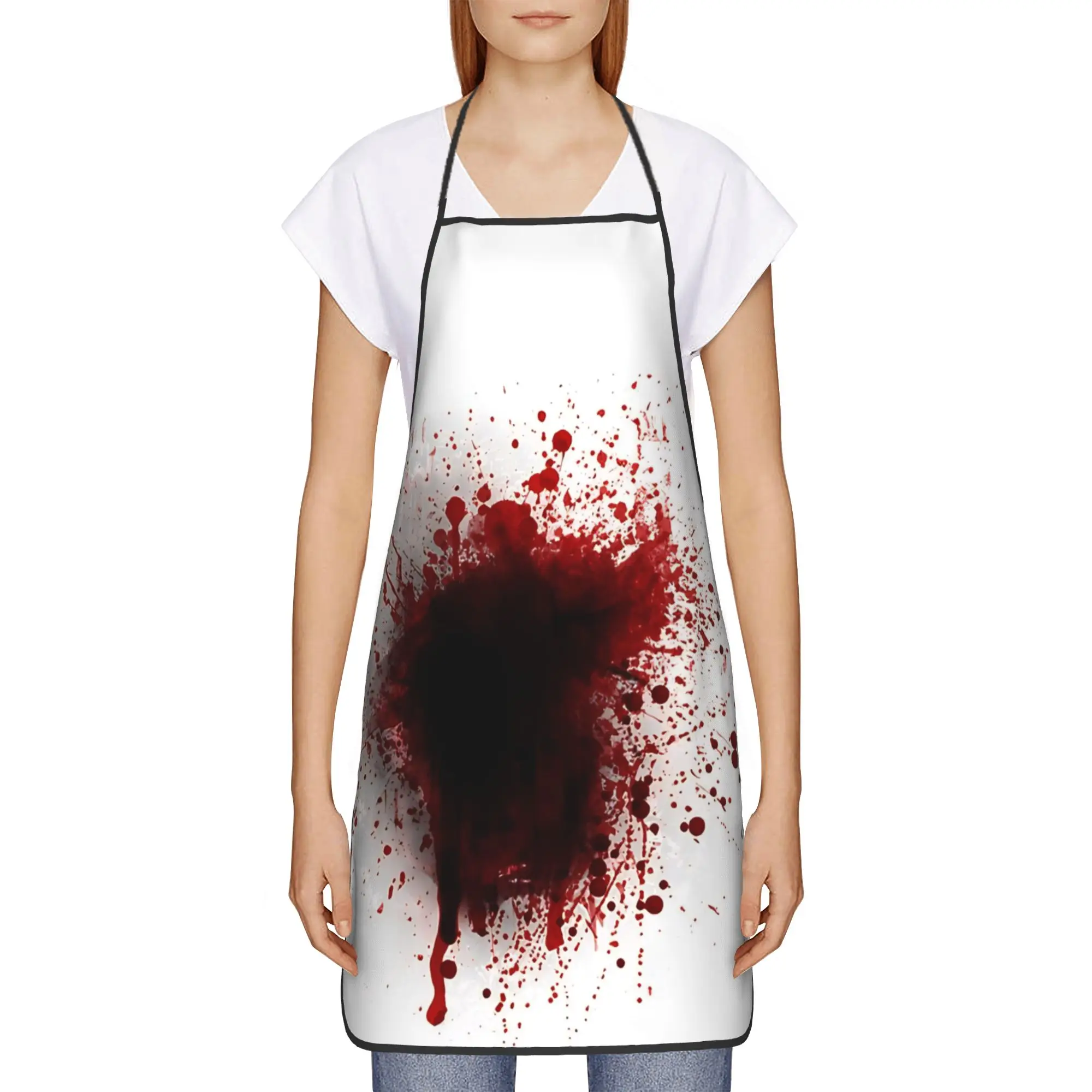 Blood Splatter Blood Stain Apron  Fashionable Cleaning Kitchen Accessories Restraunt Manicure Aprons without Pocket